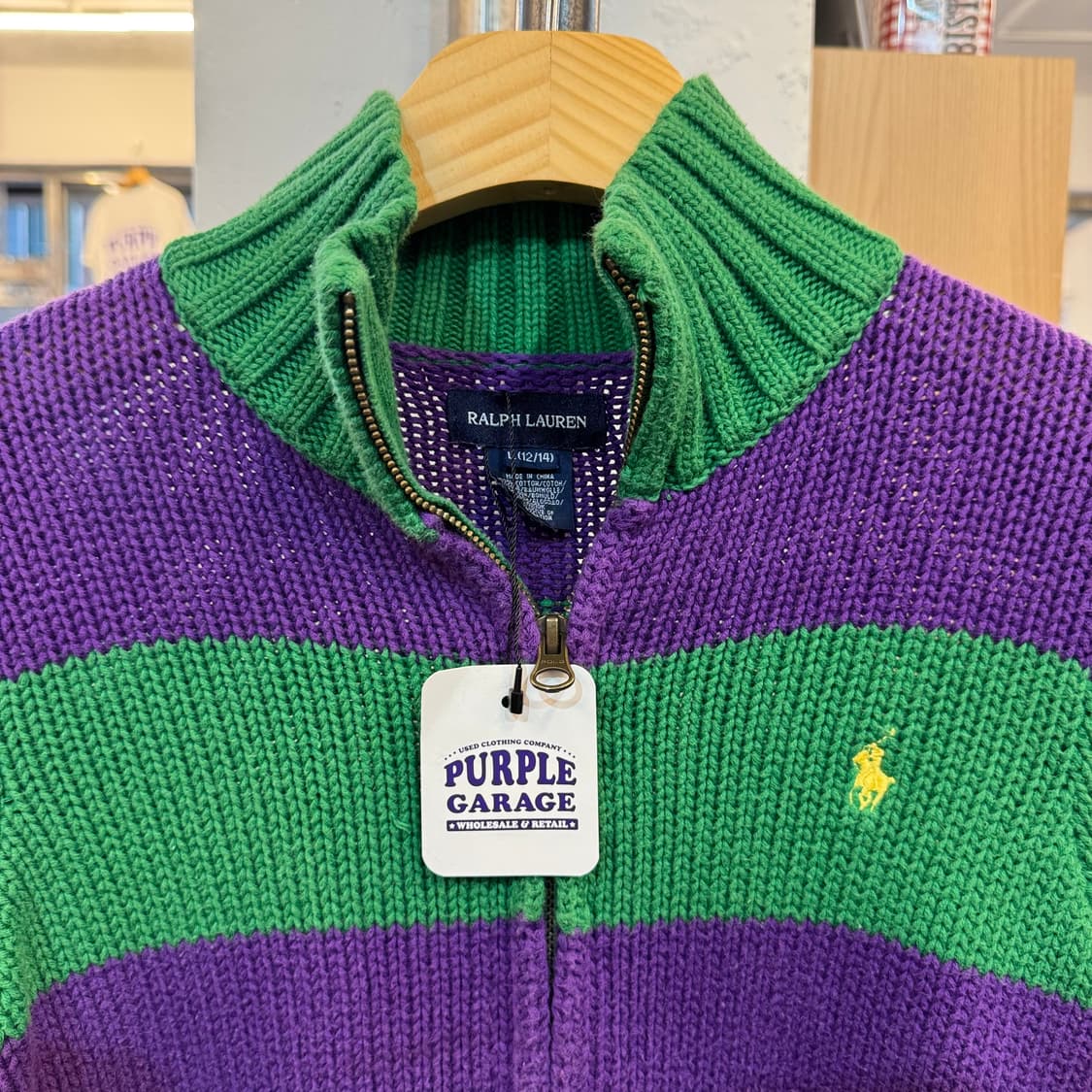 폴로 랄프로렌 단가라 코튼 니트집업 B65 상품이미지3