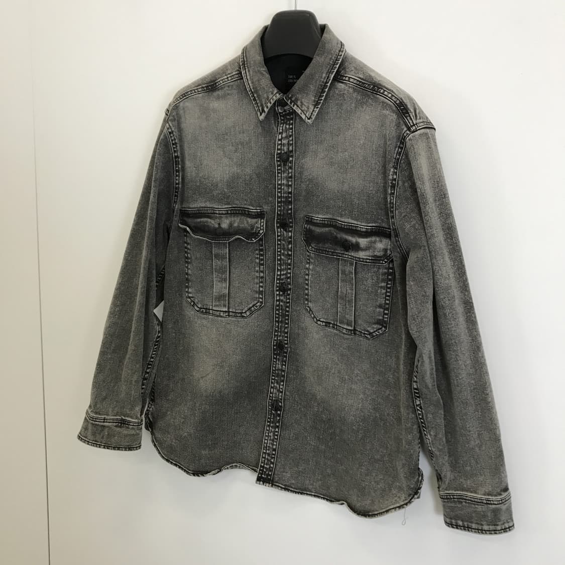 자라 워시드 흑청 그레이 데님셔츠자켓 [XL] 상품이미지2