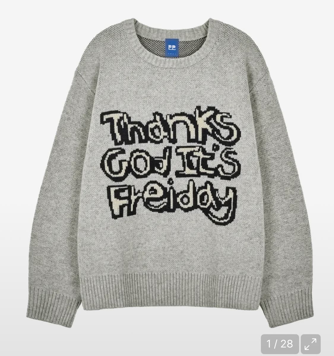 프라이 T.G.I.F 자카드 니트(LIGHT GREY) 상품이미지1