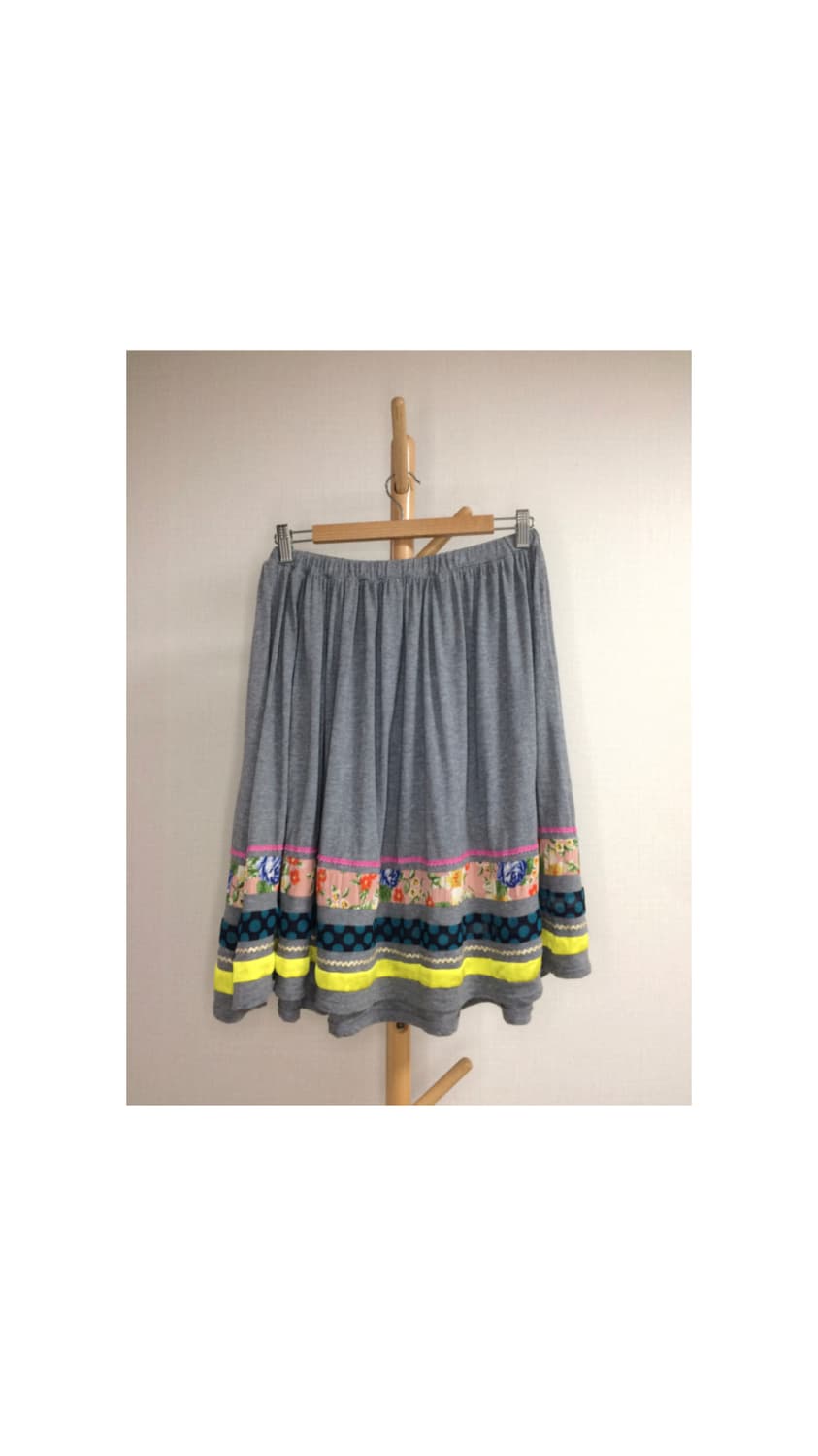 스나오 쿠와하라 에스닉 패치 그레이 스커트 상품이미지3