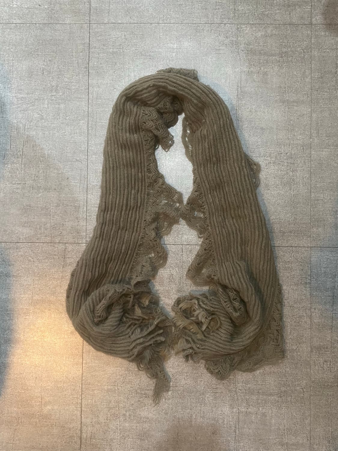 일본빈티지 하구미모리걸 할메카지 아오이유우 리버시블머플러 카키브라운 상품이미지1