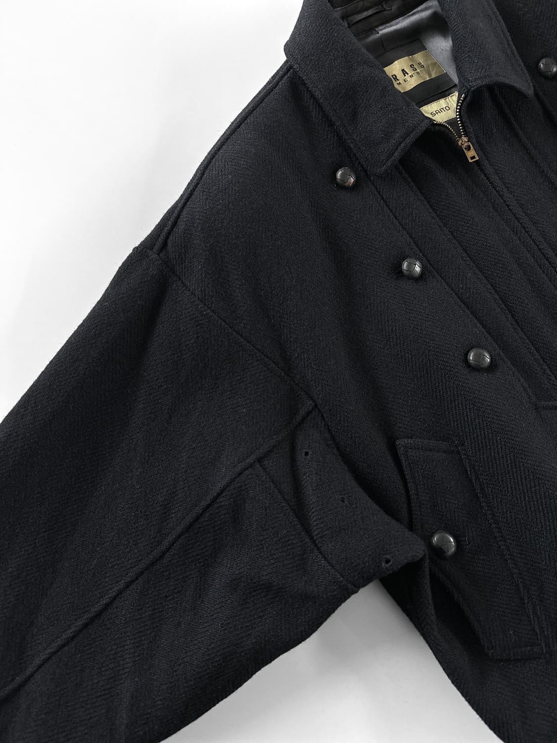 80~90s GRASS Men’s 헤링본 울 봄버 자켓 상품이미지4