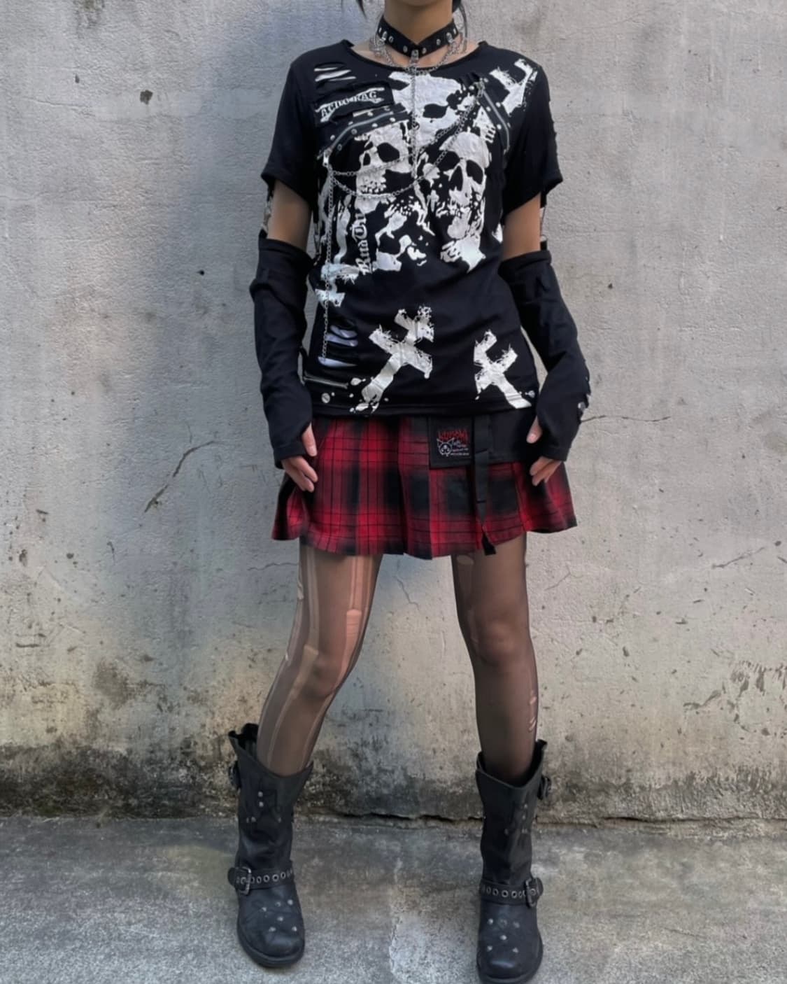 [Ketohouse] acdcrag choker punk top 상품이미지4