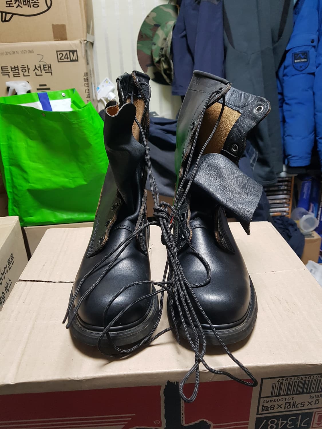 블랙 워커 부츠 봉합식 전투화 군화 260EE 판매 상품이미지1