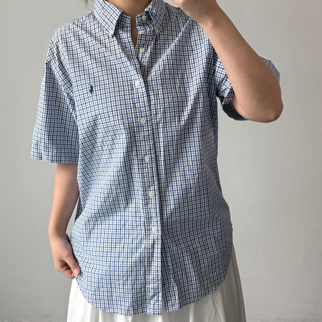 [L] 폴로 클래식핏 체크 반팔셔츠 상품이미지2