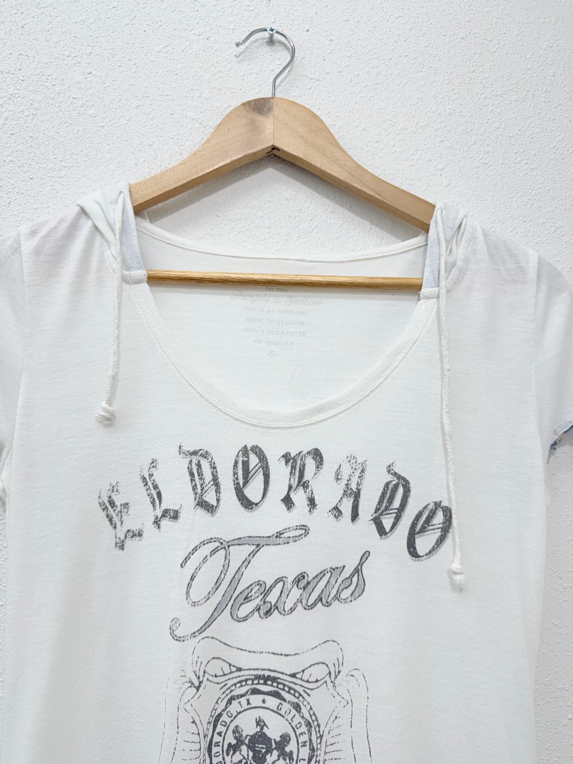 빈티지 화이트 로고 모리 반팔 후드 상품이미지2