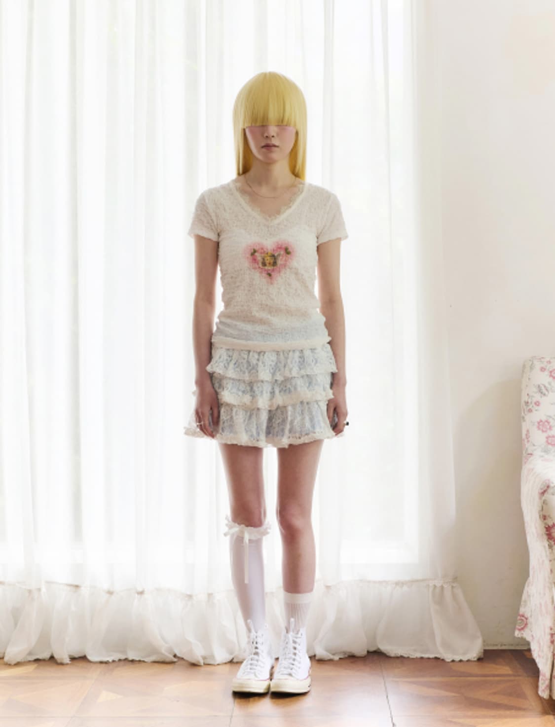 hetit Rose Heart Angel T-shirt 상품이미지5