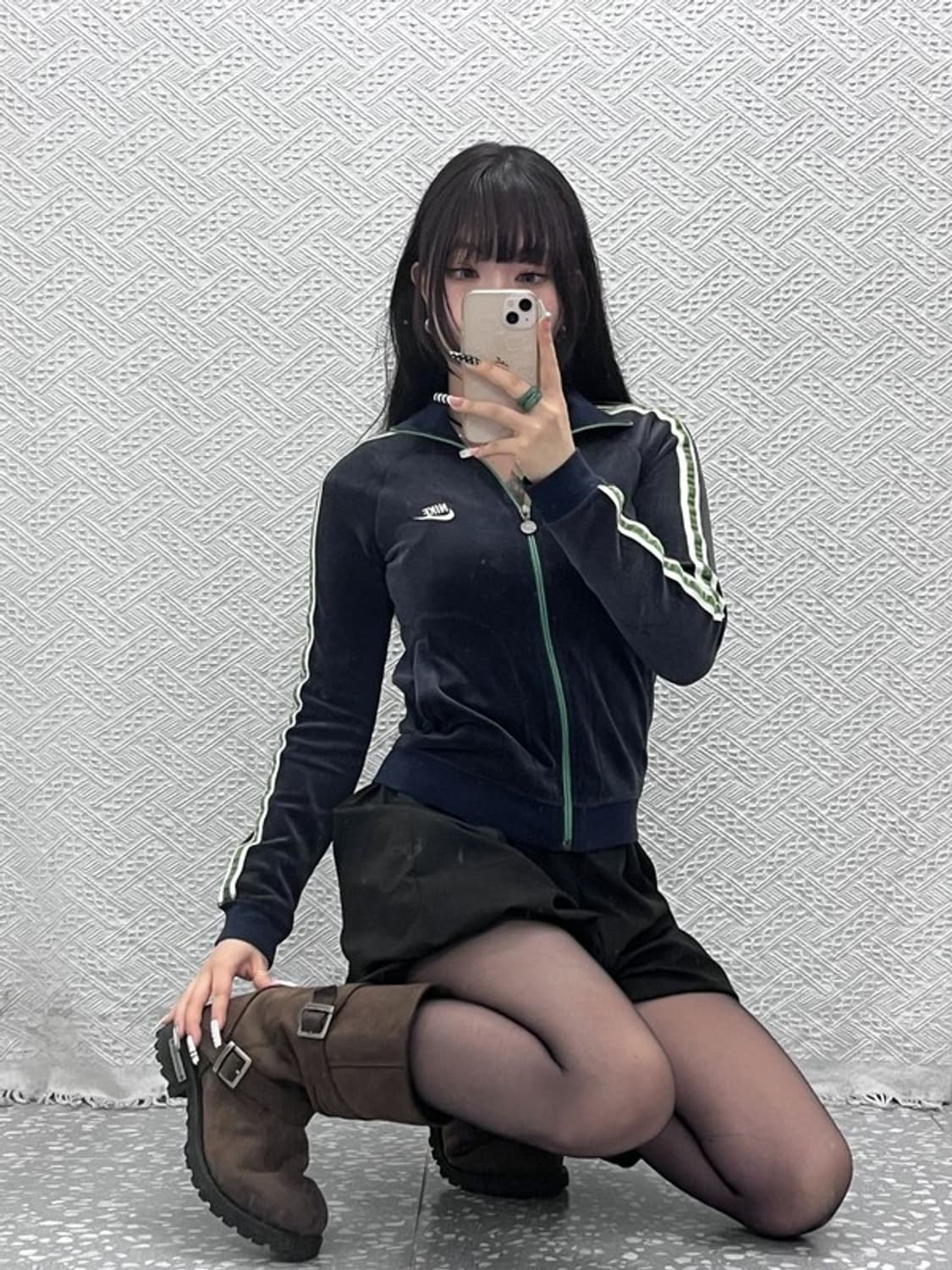 나이키 Y2K 00's 레트로 빈티지 벨벳 집업 S C10661 상품이미지1