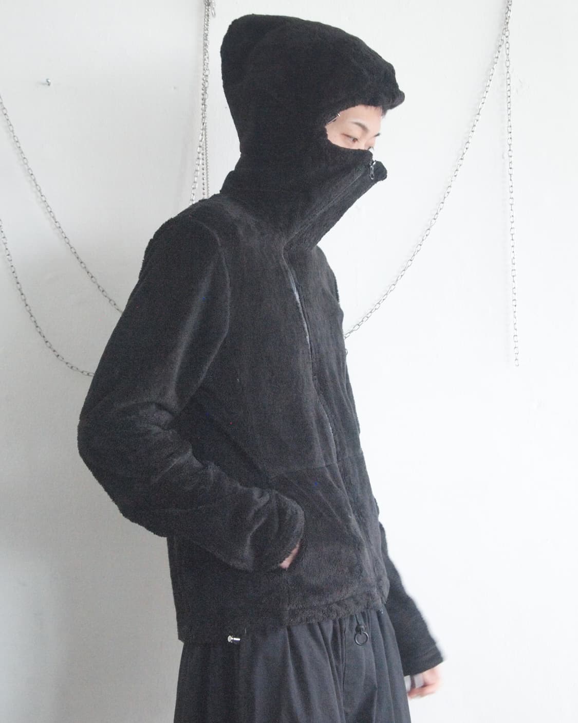 지에다 사선집업 후드 플리스 자켓 상품이미지1