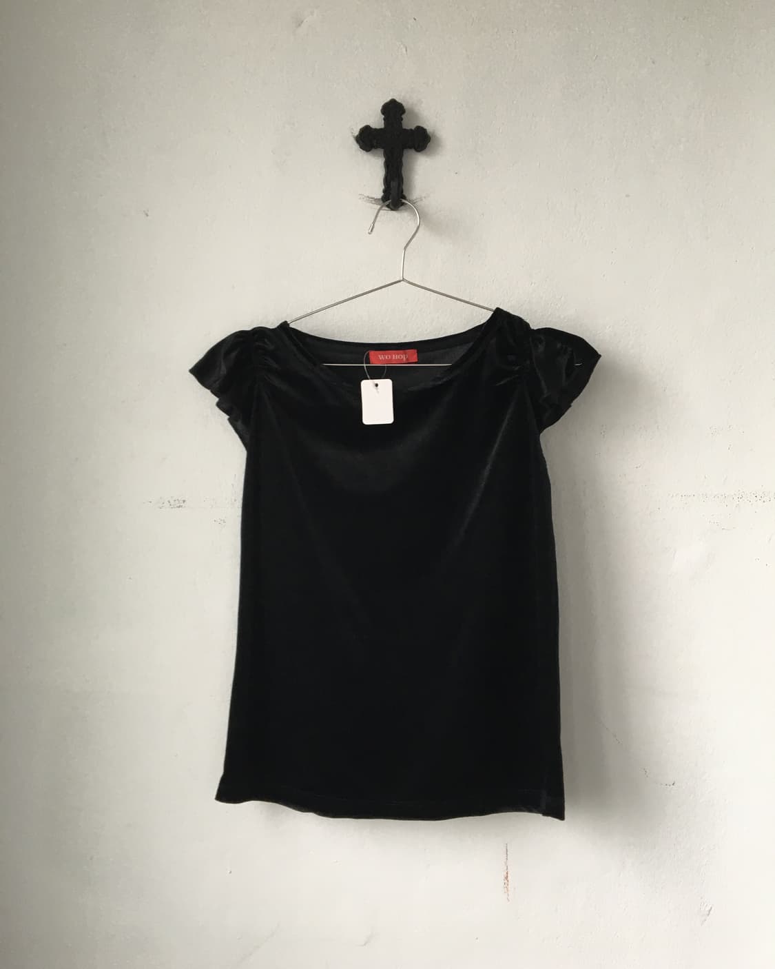 Puff sleeve point velvet top 상품이미지2
