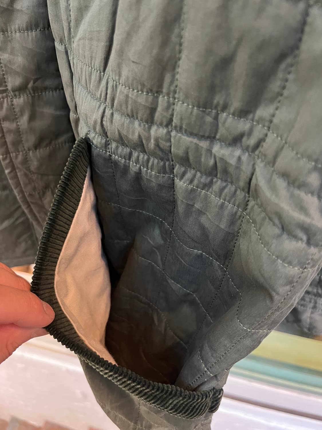 Gray story JAPAN 퀼팅 올리브 그린 후드 파카 L 상품이미지4