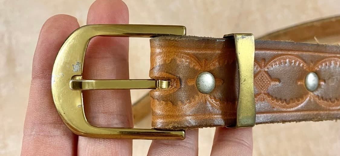 VTG leather belt 미국 빈티지 음각 레더 벨트 상품이미지2