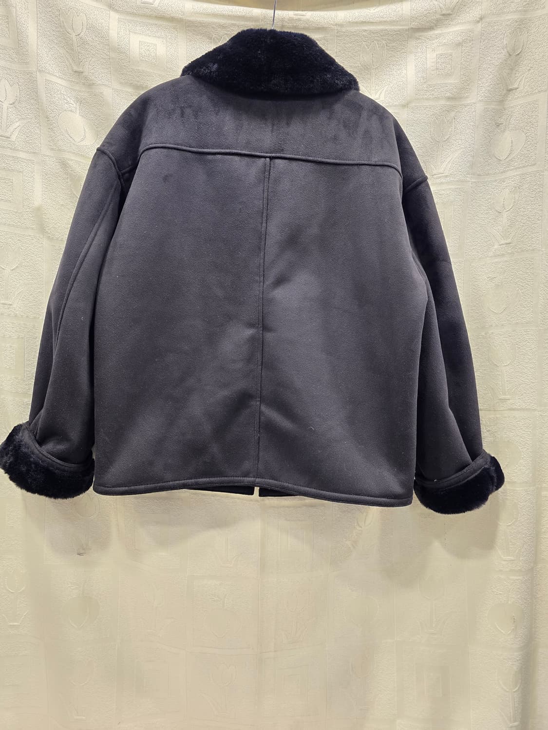 도프제이슨 DOFFJASON 블랙 오버핏 인조 스웨이드 무스탕 자켓 S 상품이미지6