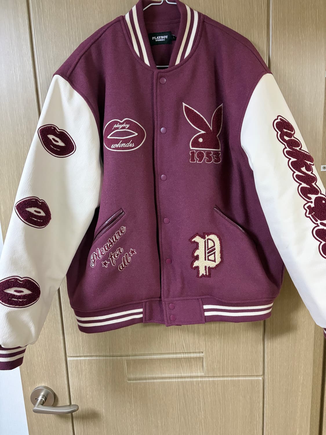 위캔더스 플레이보이 wkndrs 바시티 자켓 L 새제품 상품이미지3