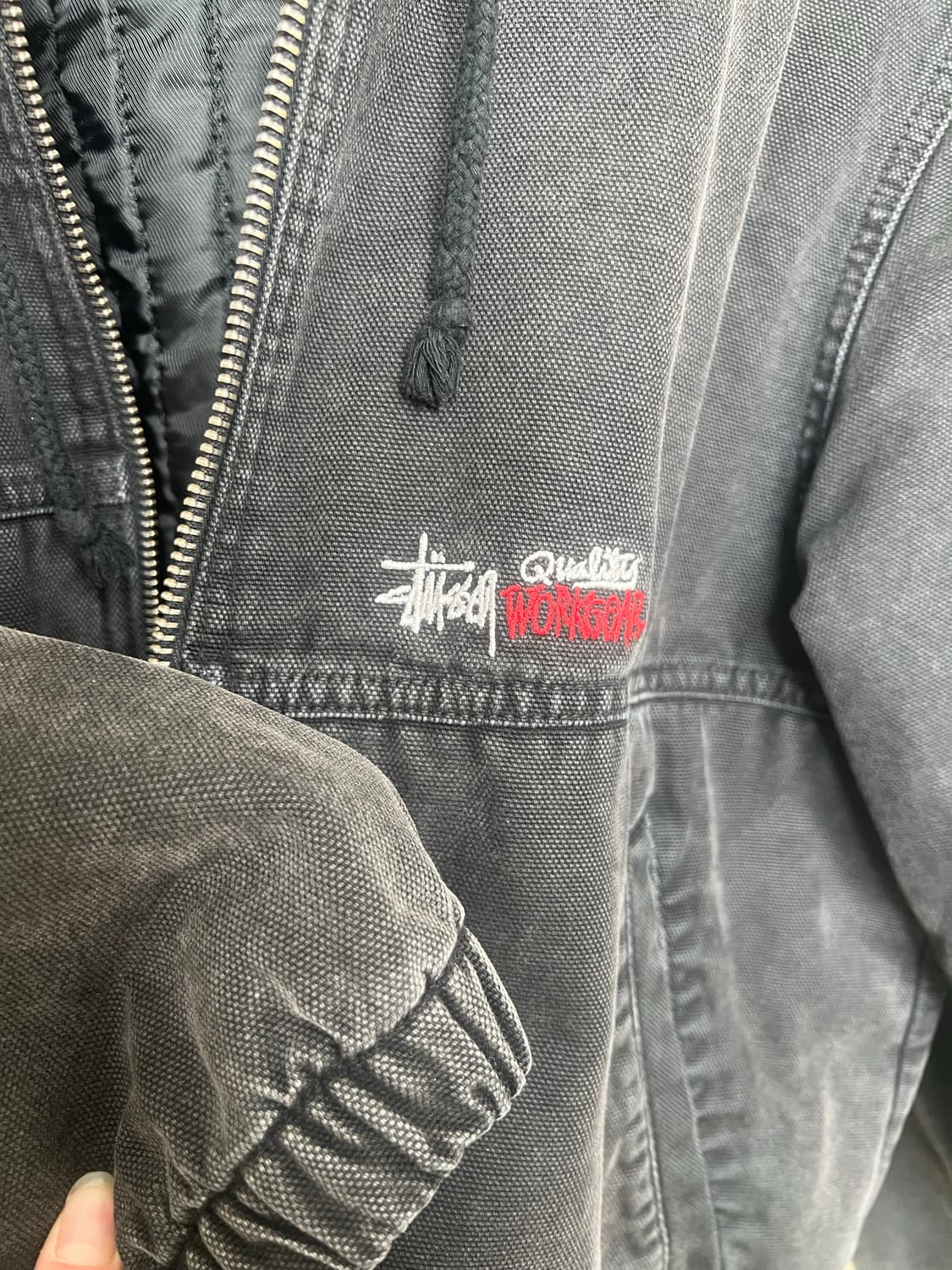 스투시 더블 다이 워크 자켓 블랙 상품이미지8