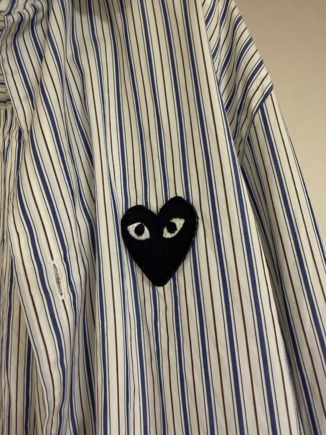 꼼데가르송 PLAY 스트라이프 셔츠 S 상품이미지3