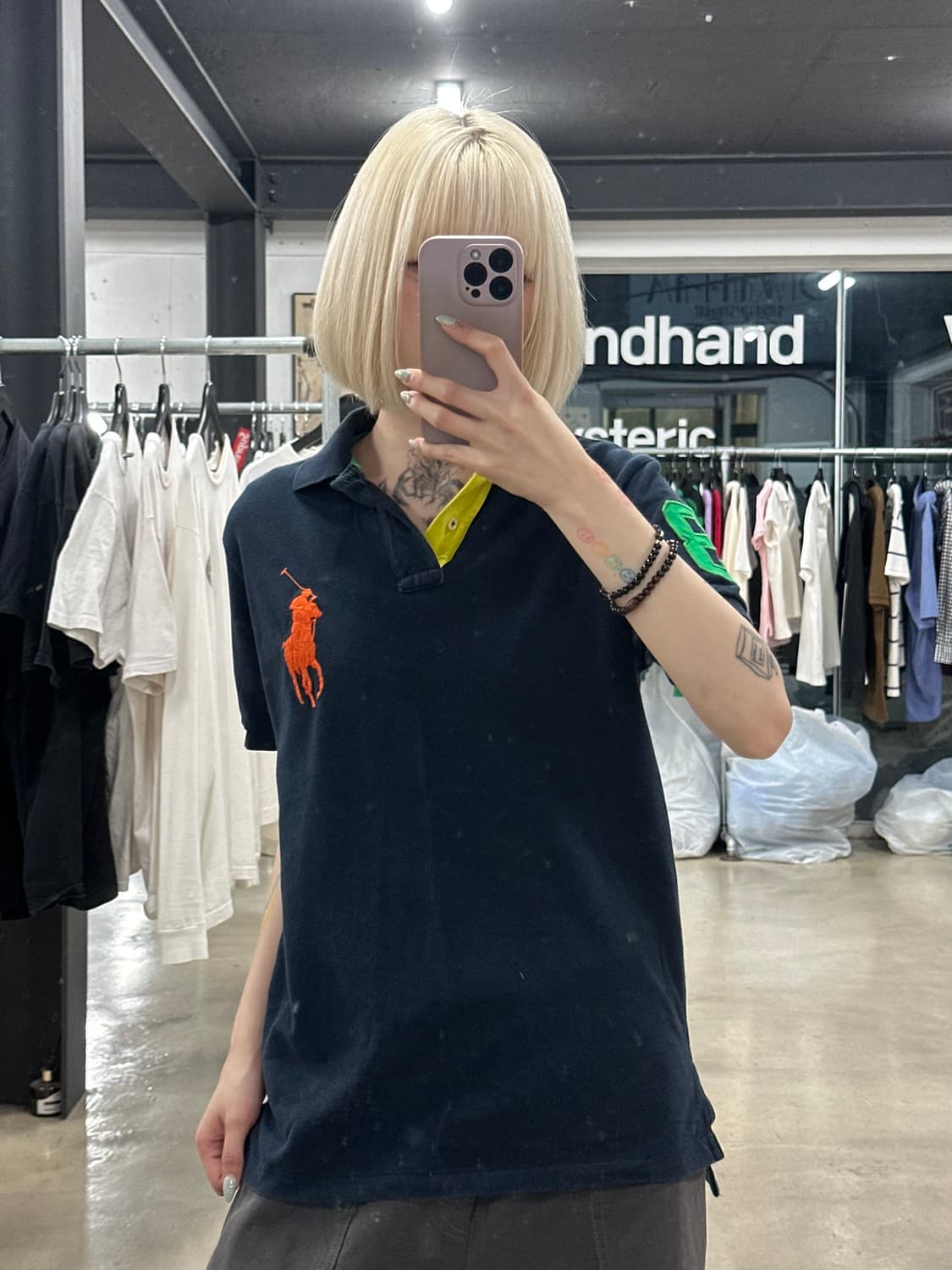 폴로 랄프로렌 빅포니 배색 포인트 카라 반팔 티셔츠 상품이미지4