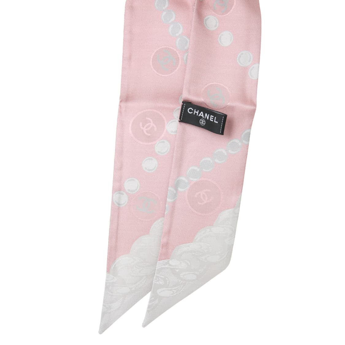 샤넬 스카프 핑크 진주 실크 헤어밴드 반다나 AAB797 상품이미지8