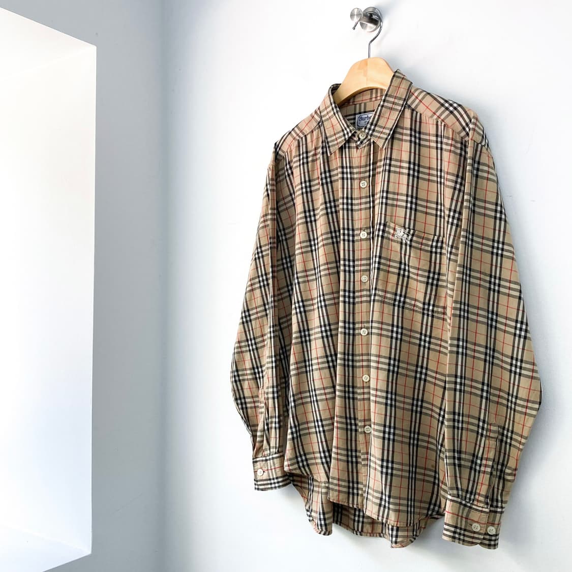 버버리 90s 베이지 노바 체크 셔츠 상품이미지3