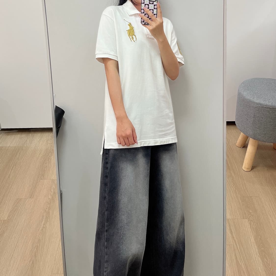 폴로 랄프로렌 골드 빅포니 화이트 카라 반팔 티셔츠 상품이미지2