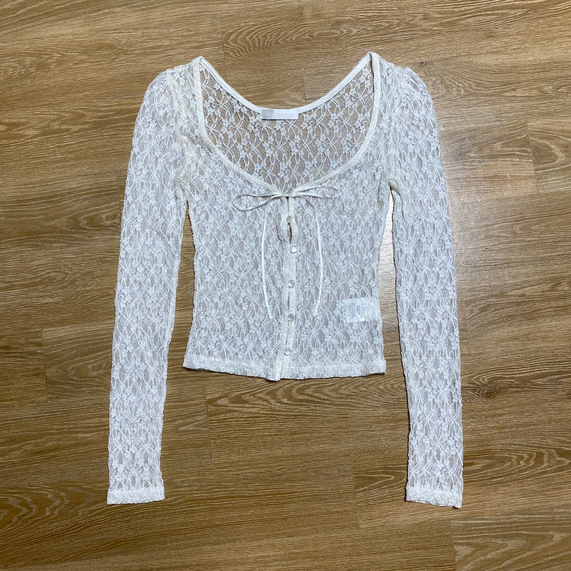 쓰리타임즈 로맨틱 레이스 가디건 화이트 상품이미지2