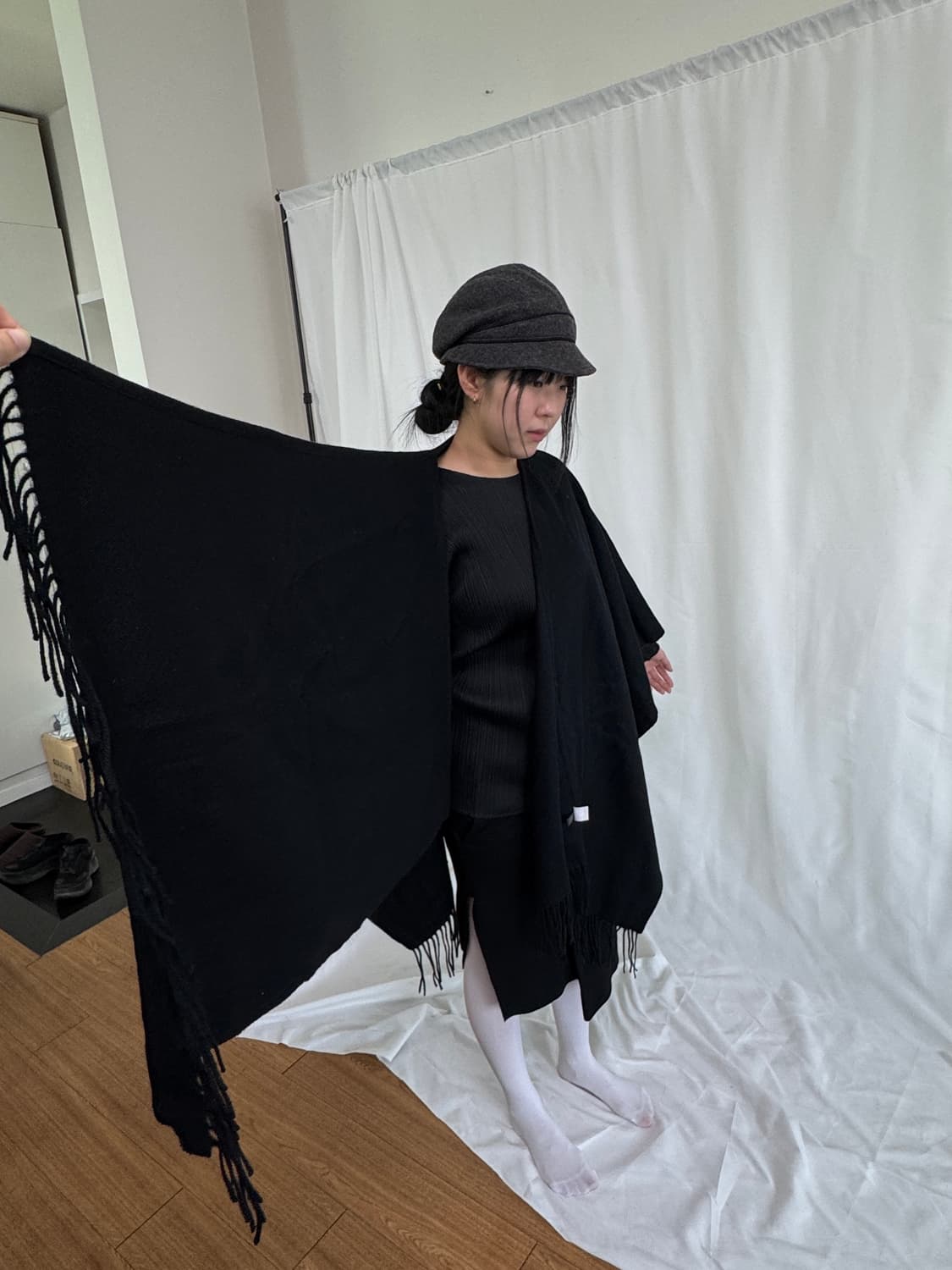 블랙 판초 상품이미지5