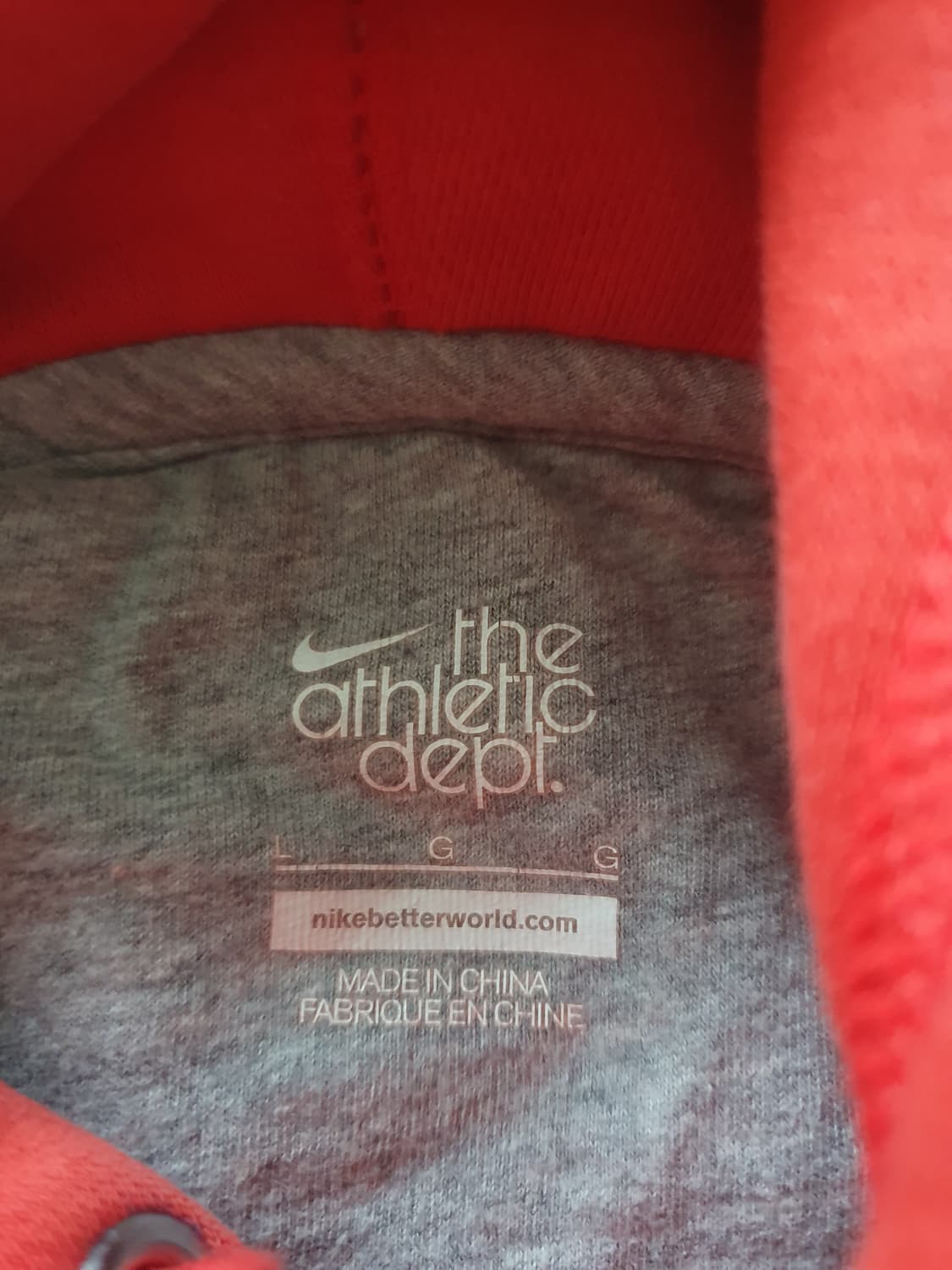 나이키 레드 기모 후드티 L 상품이미지4