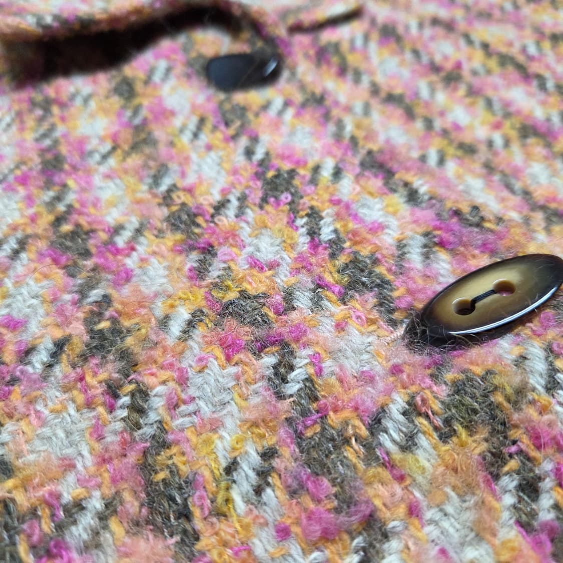 일본 빈티지 하구미 모리걸 헤어리 트위드 자켓 상품이미지3