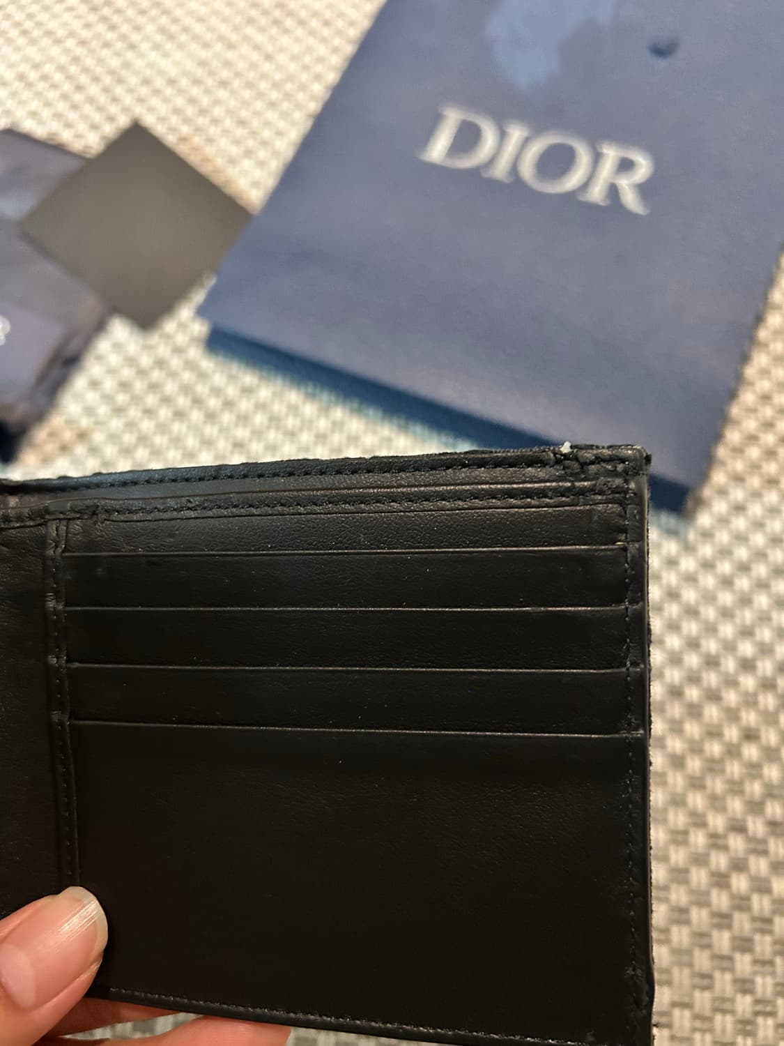 [신형] 디올 오블리크 반지갑 블랙 상품이미지7