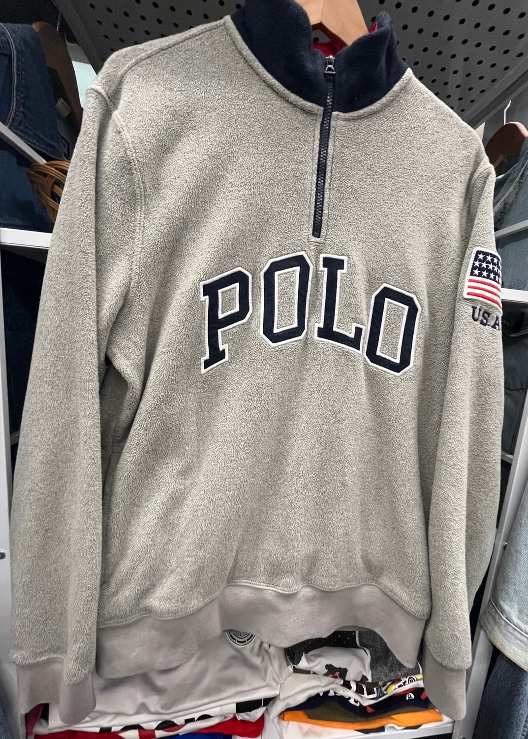 폴로 랄프로렌 플리스 하프집업 그레이 상품이미지4
