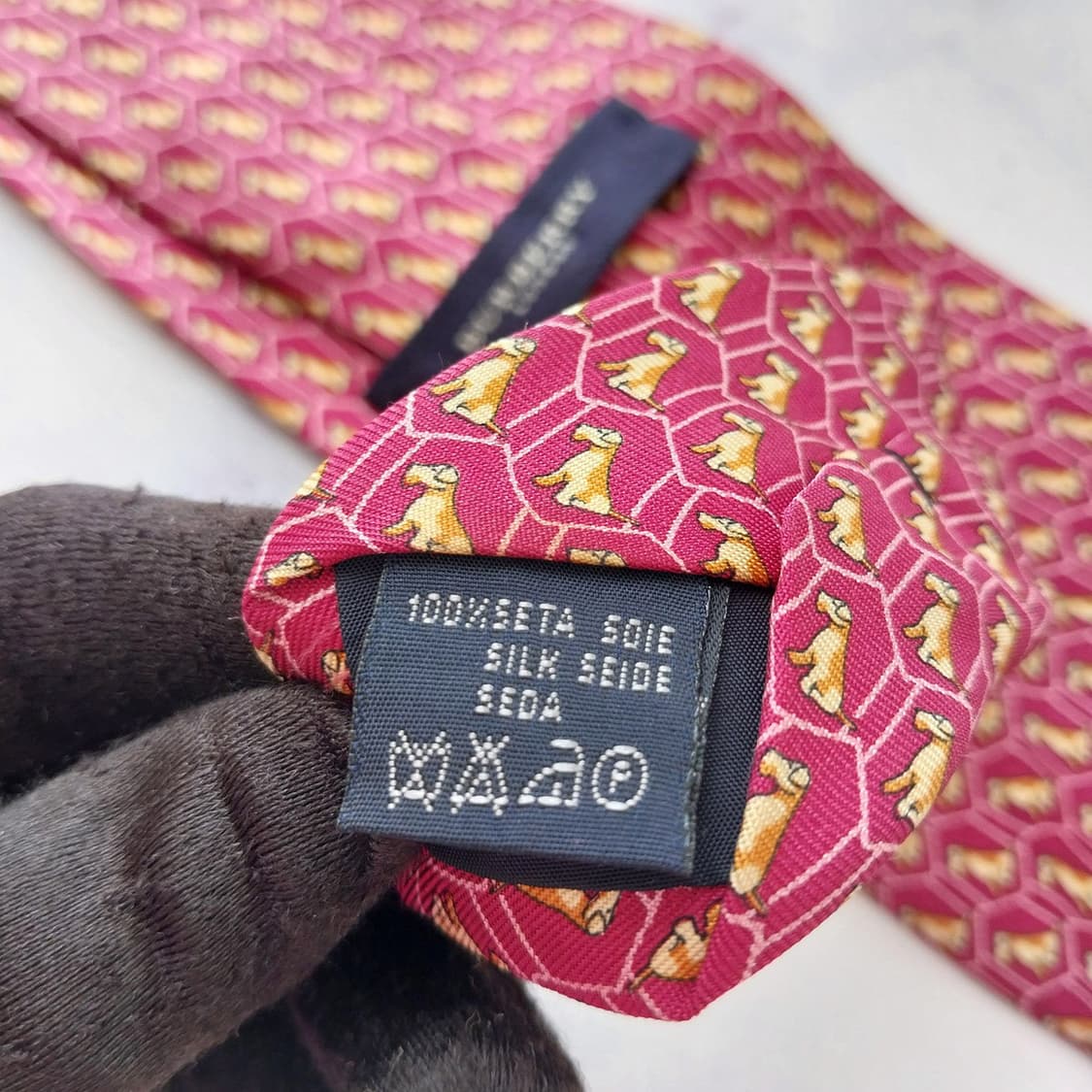 버버리 진핑크 강아지 모티브 넥타이 9.5cm A+~A등급 K2554
 상품이미지8