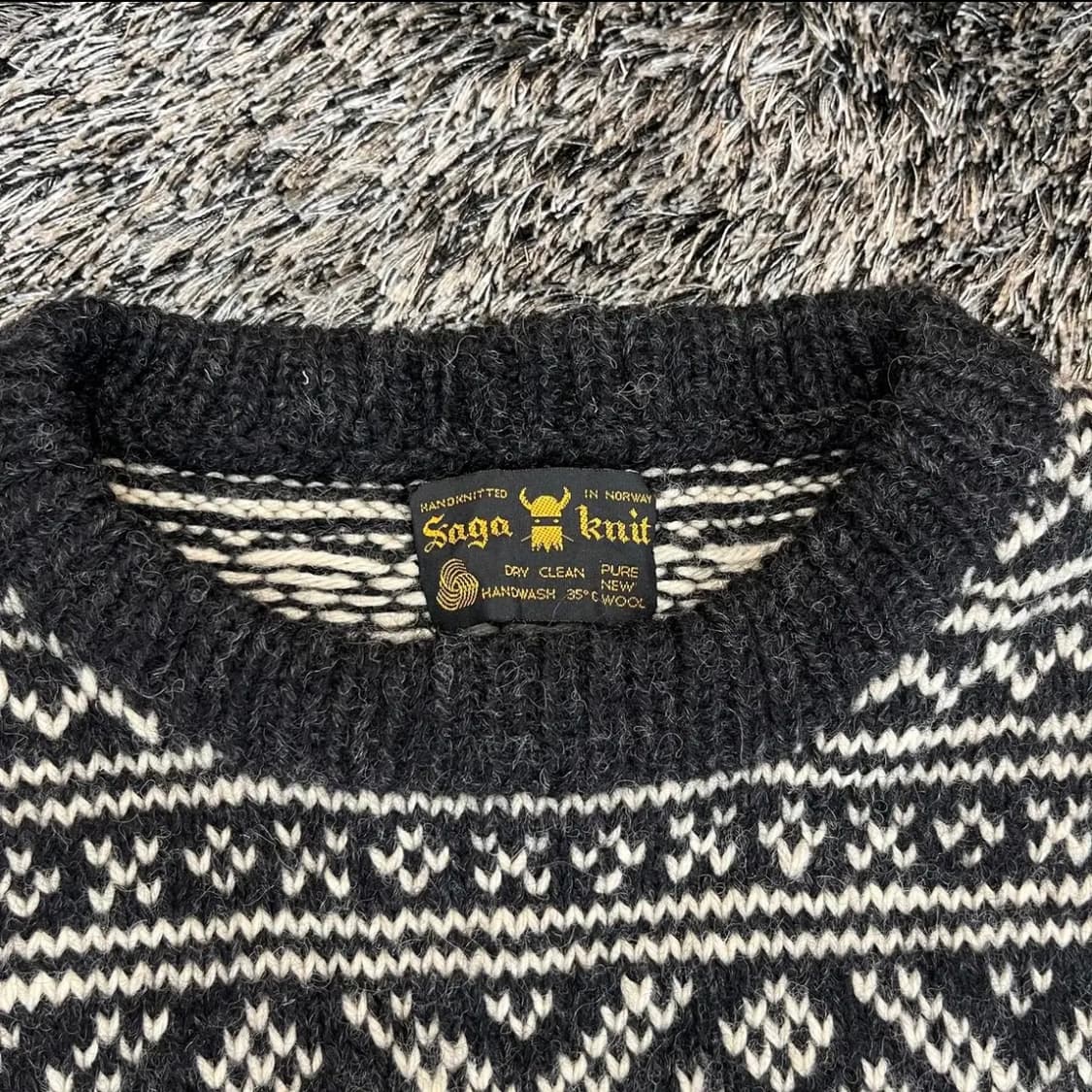 사가 saga knit 핸드 헤비 울 스웨터 100-105 상품이미지3