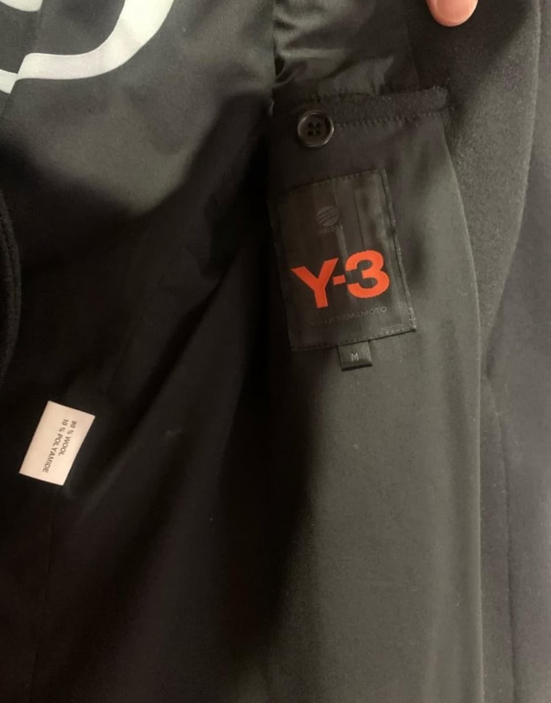프랑스구매 Y-3 요지야마모토 블랙 반코트 상품이미지2
