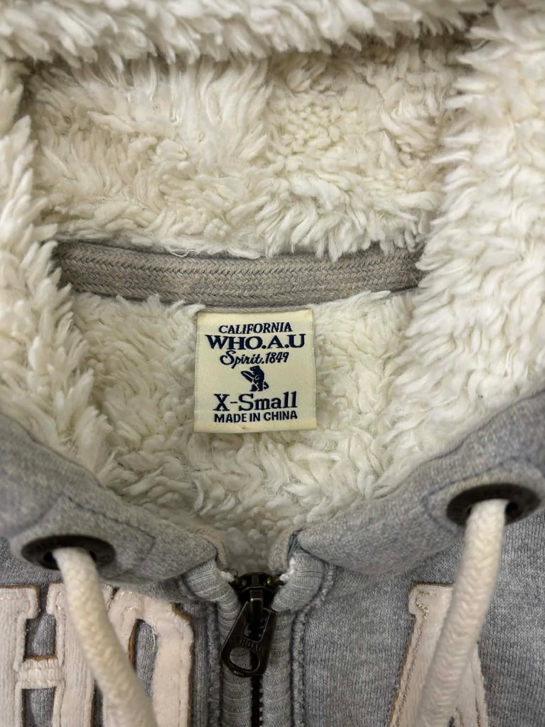 후아유 y2k 여리핏 양털 울프죠 대장급 걸즈 후드집업 희귀져지(XS) 상품이미지4