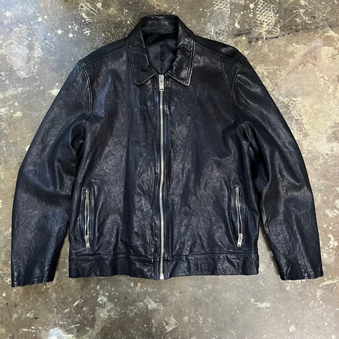 L) 빌리언즈 램스킨 배지터블 라이더 자켓 양가죽 자켓 상품이미지1