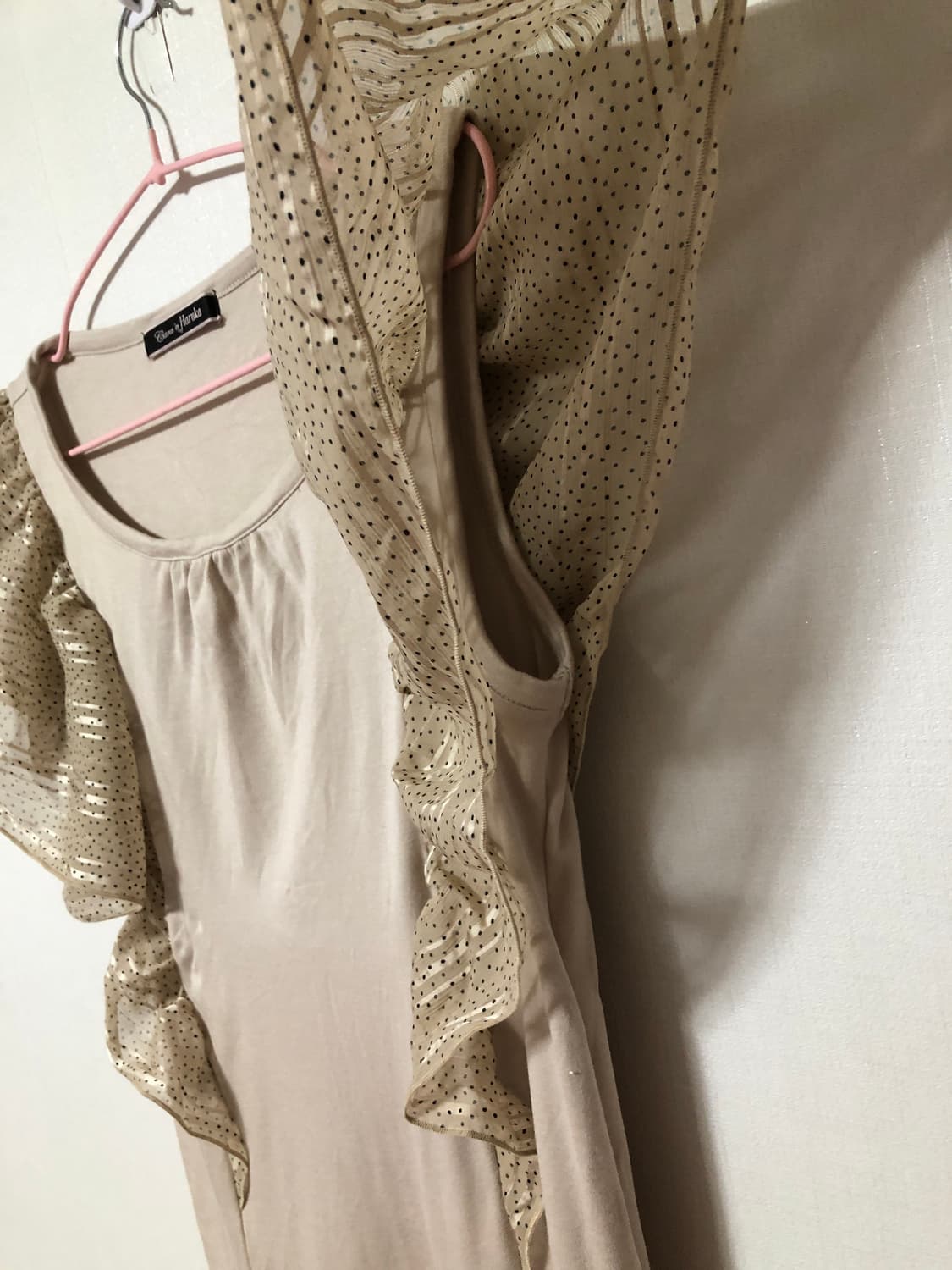 Beige Frill Dot Sleeveless 상품이미지4