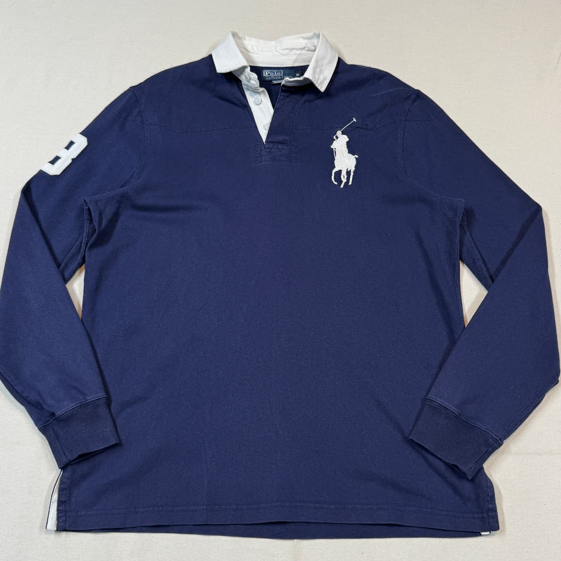 M) 폴로 랄프로렌 빅포니 럭비티 긴팔 카라티 네이비 상품이미지2