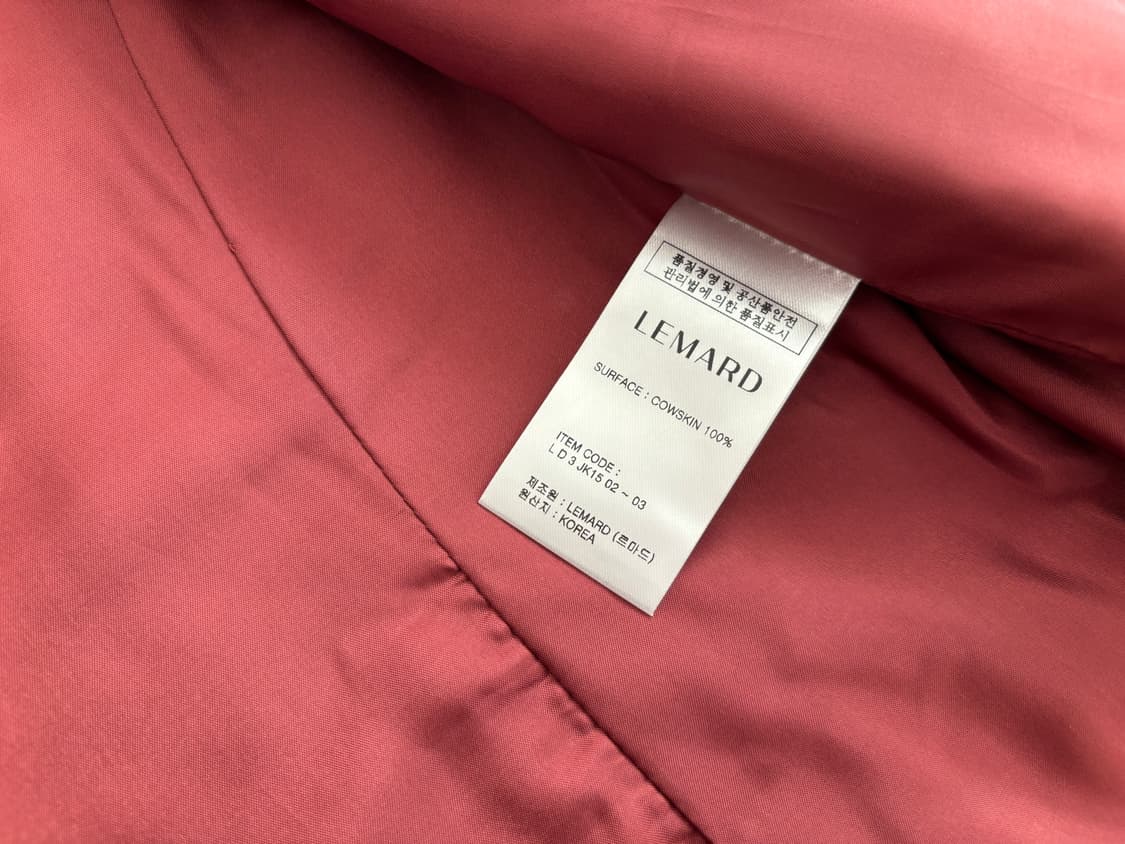 LEMARD 르마드 소가죽 자켓 레드 2사이즈 상품이미지10