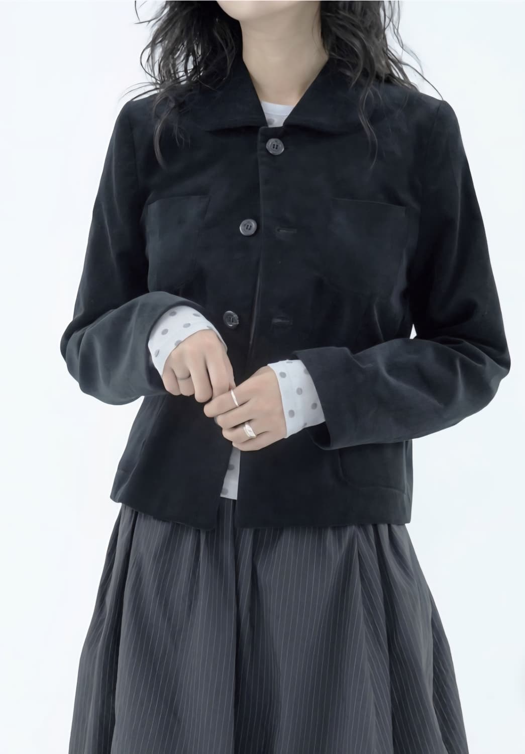 피에브레 재킷 코듀로이 라운드 카라 자켓 상품이미지1