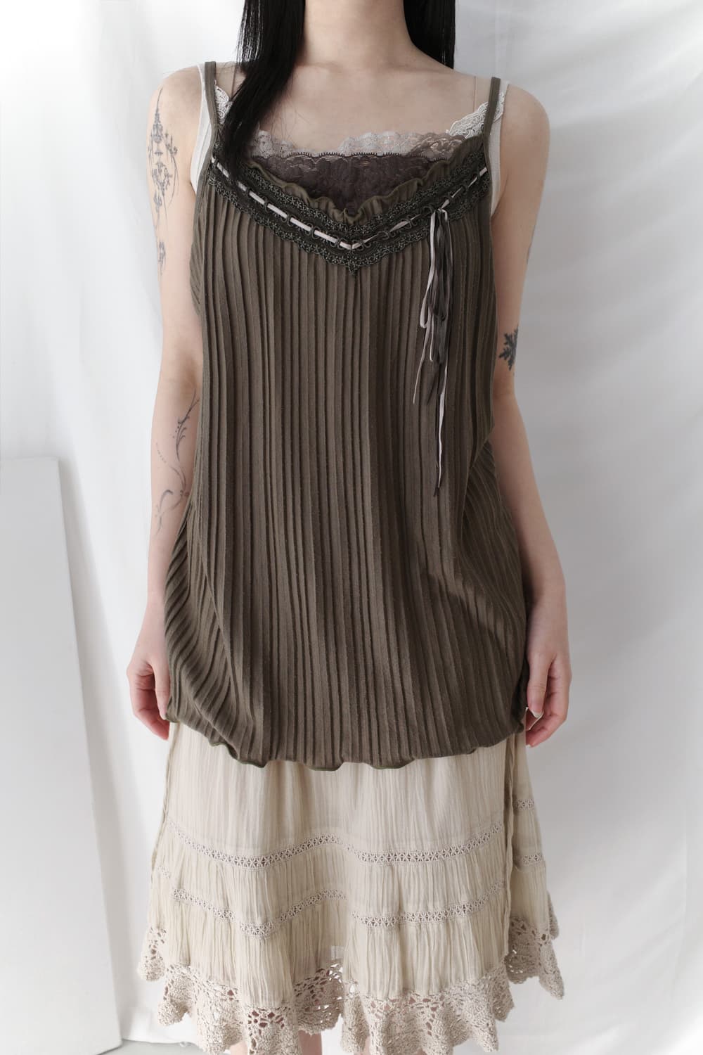 lace pleats sleeveless 상품이미지4