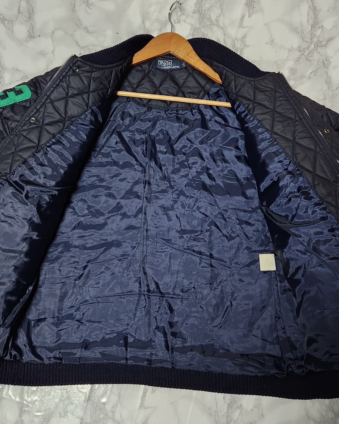 폴로 랄프로렌 빅포니 그린x딥네이비 퀄팅 자켓 상품이미지7