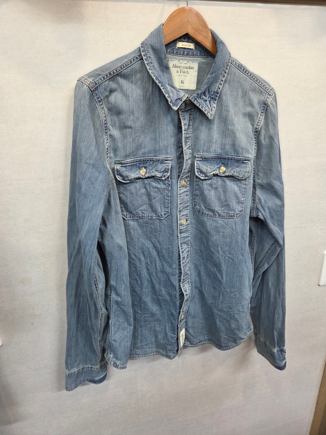 아베크롬비 빈티지 데님 셔츠긴팔 xl 머슬 상품이미지6