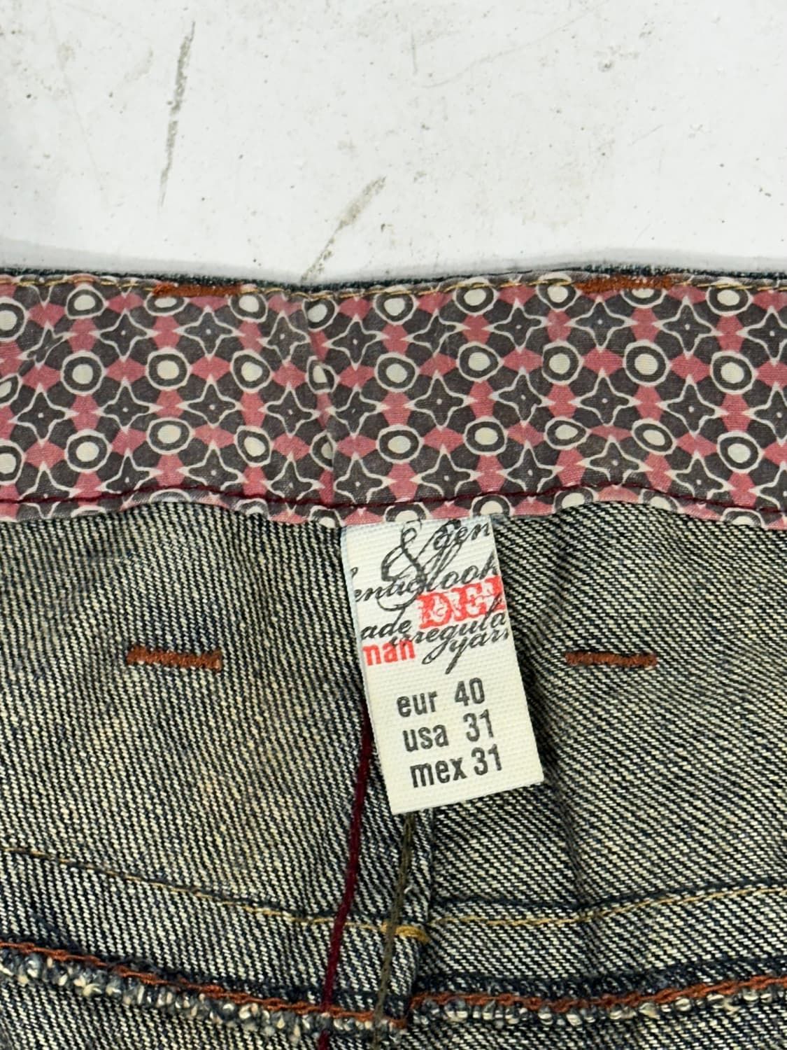 일본 빈티지 중청 자수 와이드 워싱 데님 팬츠 청바지  상품이미지7