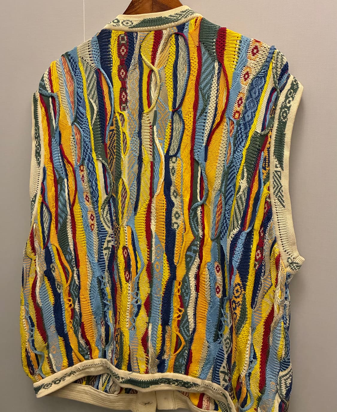 (XL)Coogi 쿠지 3D 에스닉 웨스턴 케이블 니트베스트 조끼 상품이미지8