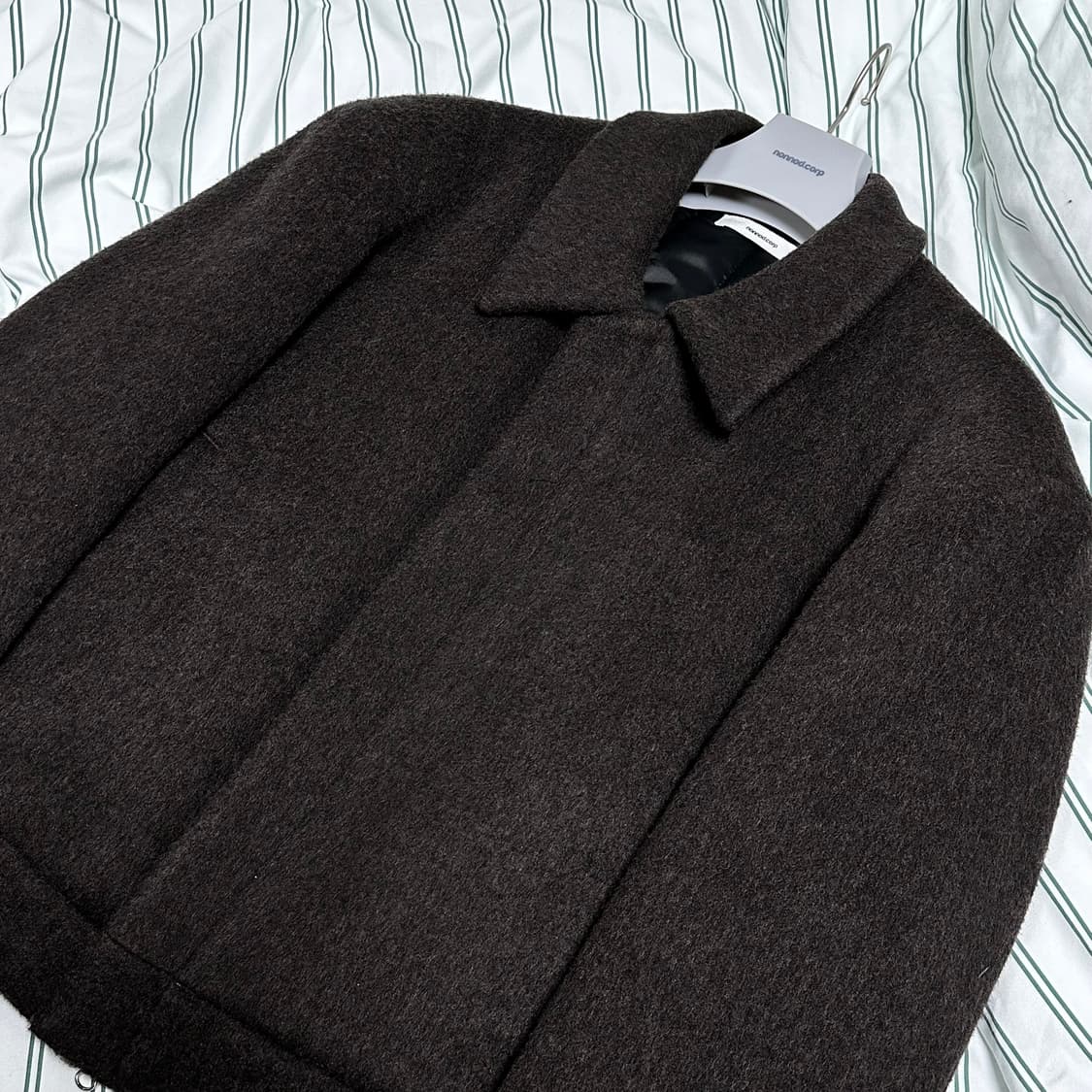 논노드 울 크롭 자켓 브라운 상품이미지2