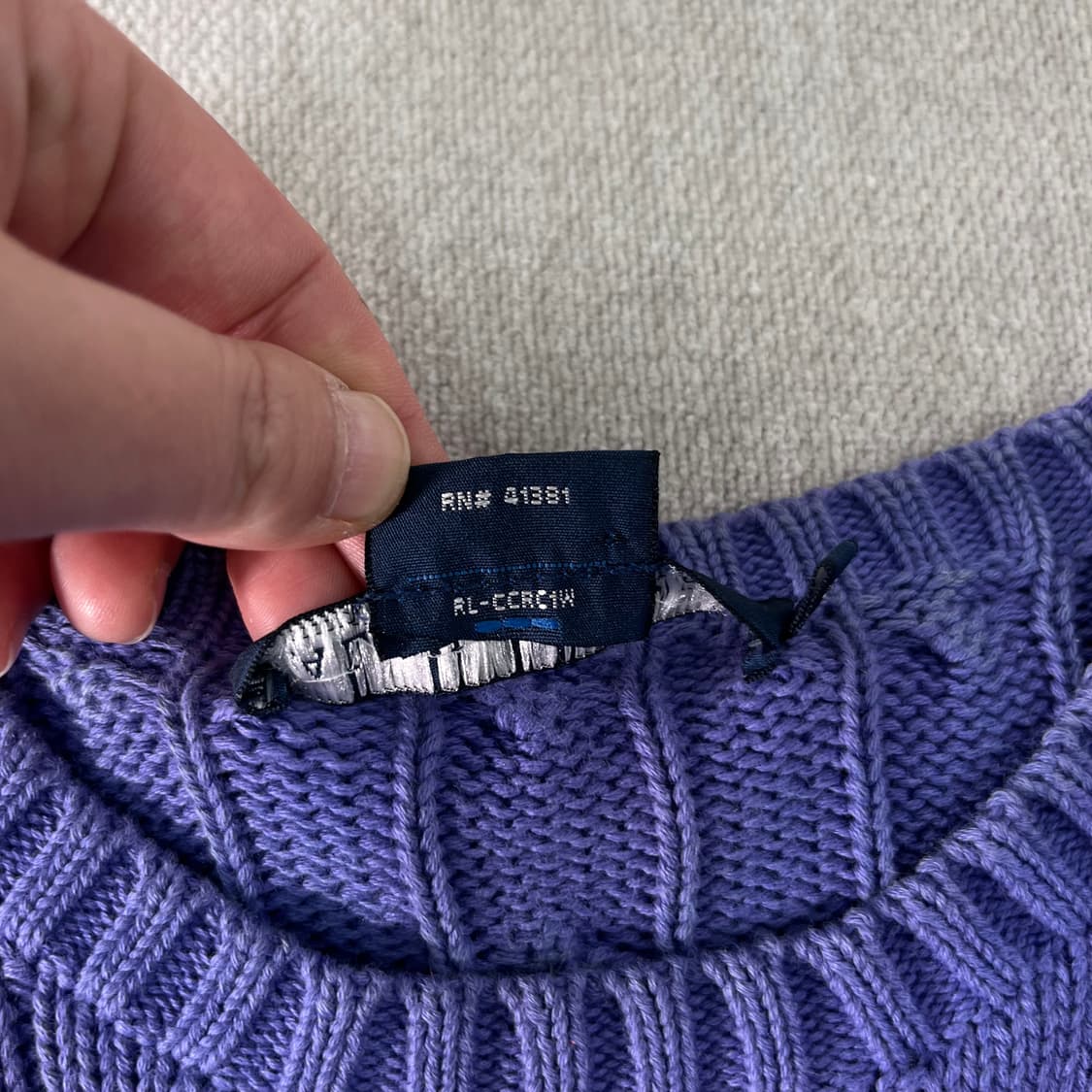 W 90 폴로랄프로렌 라벤더 퍼플 꽈배기 니트 상품이미지4