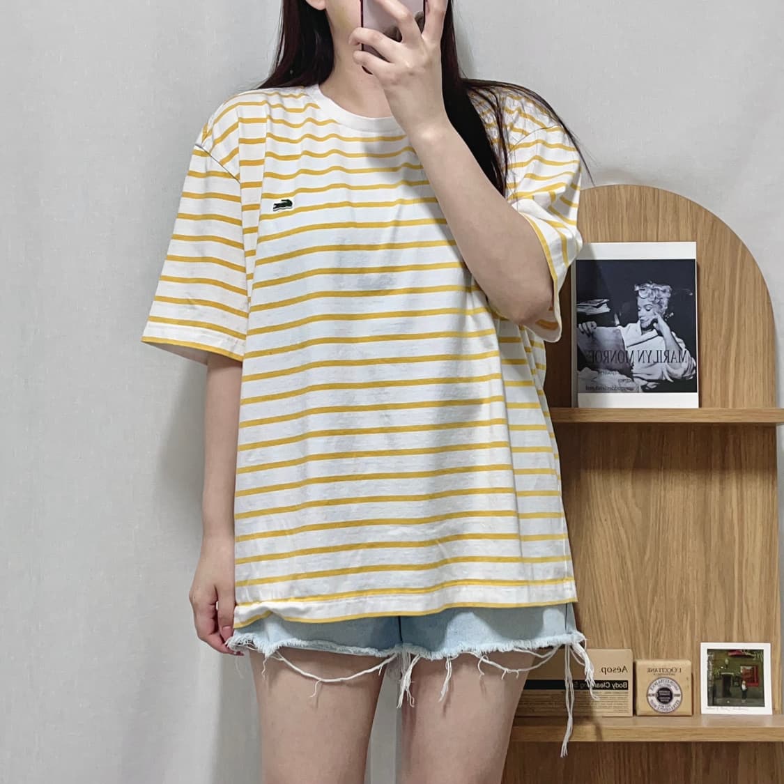 [정품] 라코스테 옐로우 단가라 반팔티 [ XL ] 상품이미지2