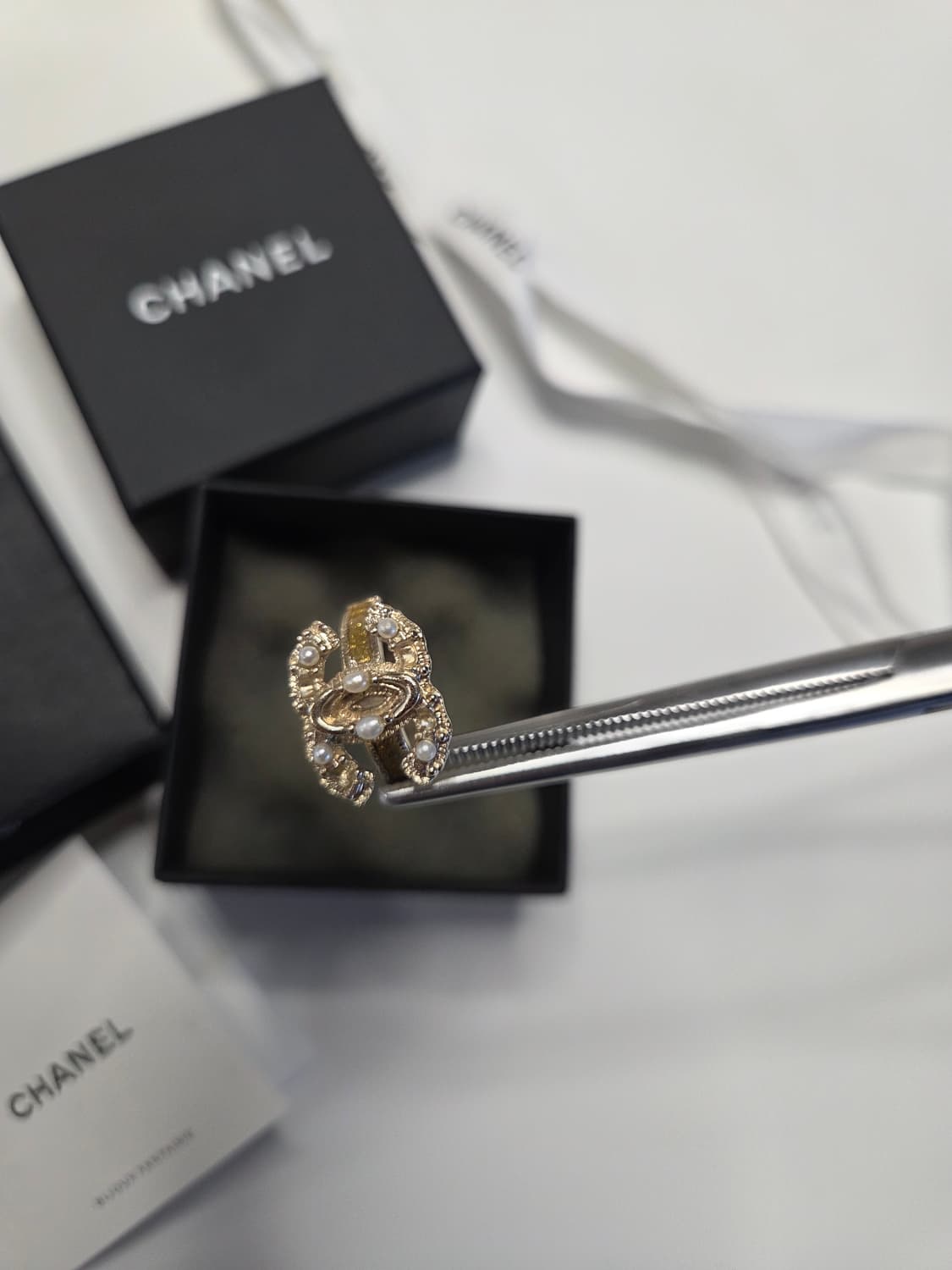 샤넬 CC로고 진주 반지 상품이미지1