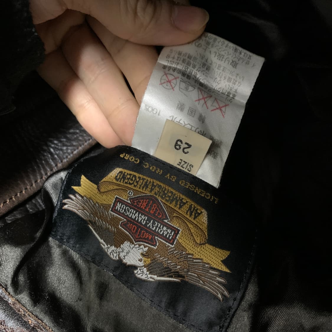 29)할리데이비슨 브라운 소가죽 팬츠 상품이미지4