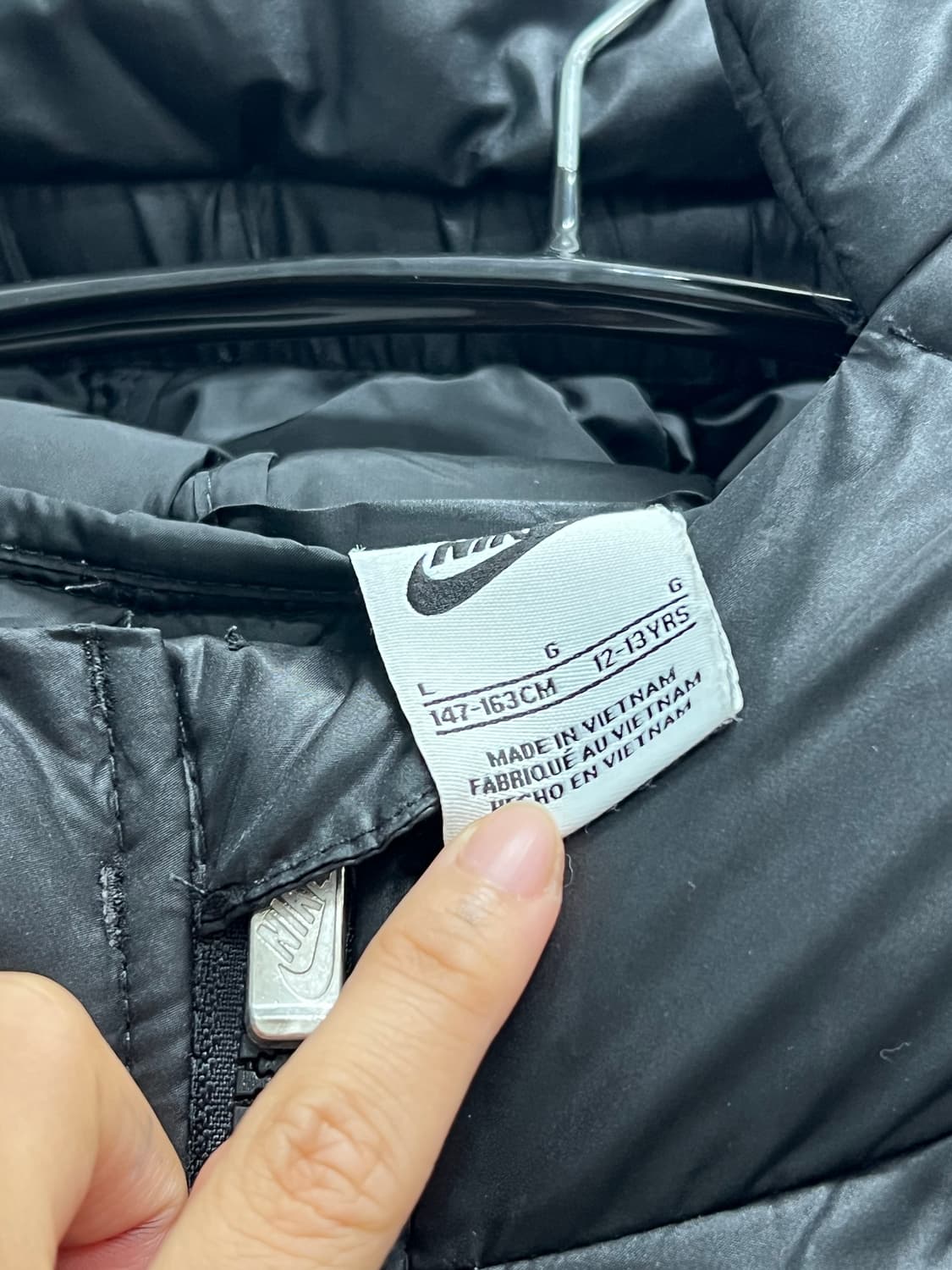 나이키 NSW 키즈/우먼스 솜 롱패딩 자켓 블랙 상품이미지4